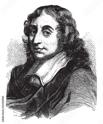 Blaise Pascal, vintage illustration.