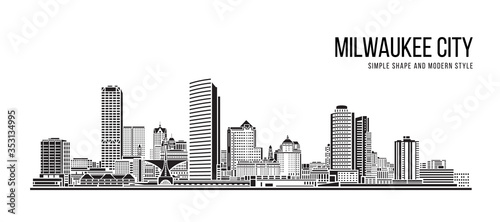Cityscape Building Abstract Simple shape and modern style art Vector design - Milwaukee city