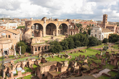 Ruins of the Palatine Hill, one of the most ancient parts of the city and has been called "the first nucleus of the Roman Empire" and where the famous Roman Forum is located.