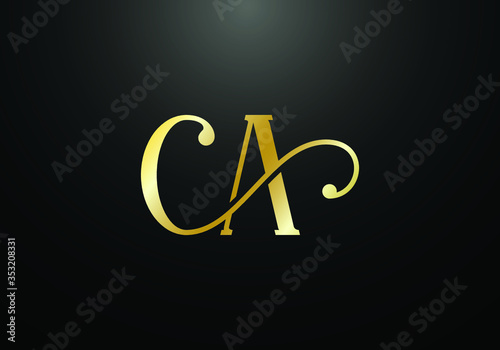 Initial Monogram Letter CA Logo Design Vector Template. CA Letter Logo Design