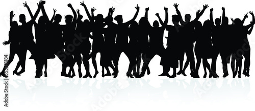 Dancing people silhouettes. Conceptual illustration