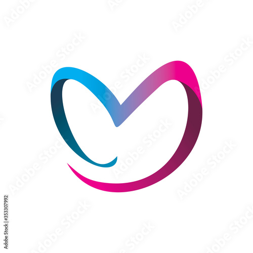 letter m art color logo design