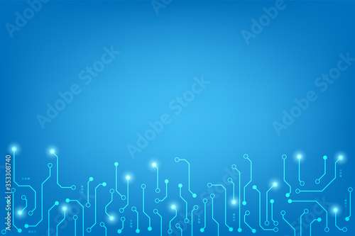 Vector circuit on white white screen for communication technology background concept 
