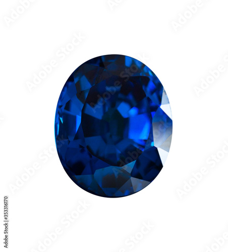 Blue sapphire isolated on black background