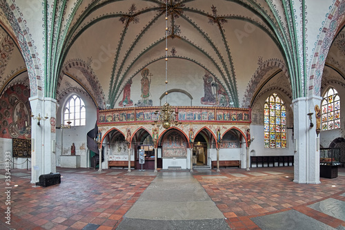 Lubeck, Germany. Interior of former church of Heiligen-Geist-Hospital (Hospital of the Holy Spirit). The hospital was founded in 1227. The church building was completed in 1286.