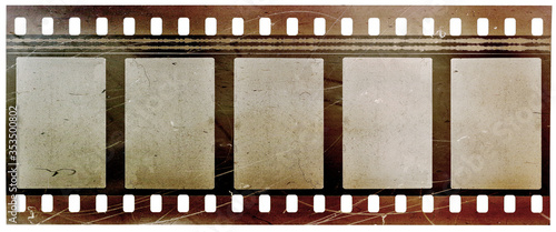 old retro photo film placeholder on white background 