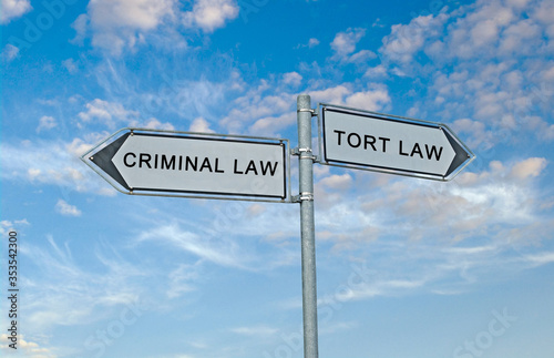 Road sign to criminal and tort law