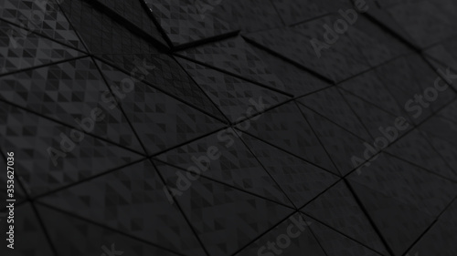 Abstract Black low poly cyberpunk background