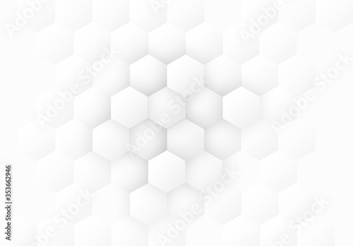 Abstract. Hexagon, honeycomb white Background. light and shadow. copy space. Vector.