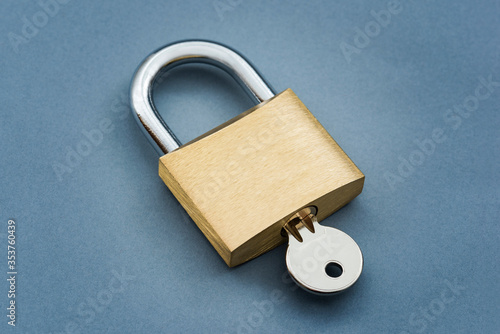 Locked Padlock on the blue background.