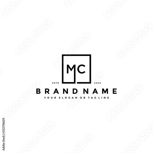 letter MC logo design vector