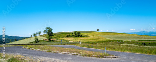 vue panoramique sur les champs au printemps