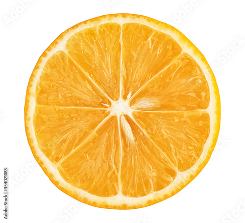 Isolated meyer lemon cross section isolated on white