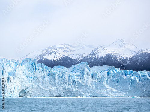 Andes Mountains and Glacier Perito Moreno in Patagonia. Landscape. Horizontal