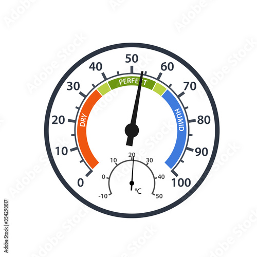 Analog hygrometer icon. Clipart image isolated on white background