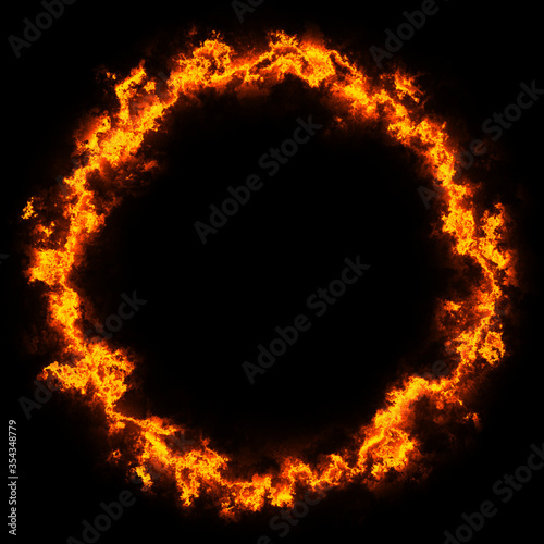 isolated magic circle of fire