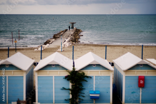 Beach on the island of Lido. Venice. Italy. 