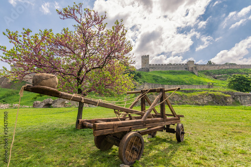 Replica of an ancient catapult at Belgrade Fortress in Belgrade, capital of Serbia