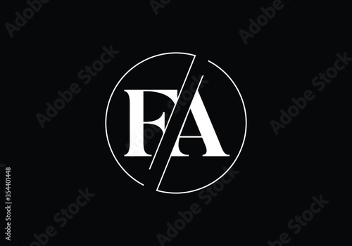 Initial Monogram Letter FA Logo Design Vector Template. FA Letter Logo Design