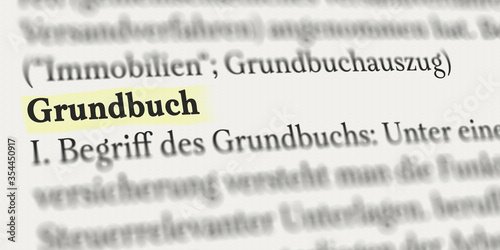 Grundbuch Definition markiert