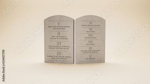 3d render of 10 commandments 