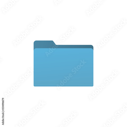 Blue folder icon isolated on white background. Document symbol modern, simple, vector, icon for website design, mobile app, ui. Vector Illustration