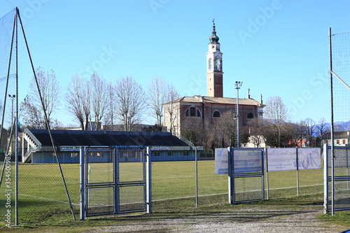 Bessica, Italy, 02/08/2020 , Bessica's soccer field.