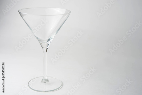 empty glass Martini glass white background, cocktail glass