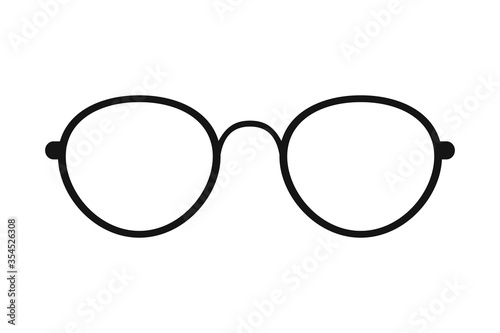 Round glasses icon symbol. Vector illustration.