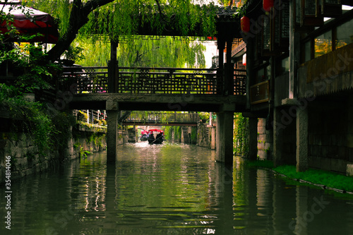 Boat Ride Through Fenjing Water Town in Shanghai China