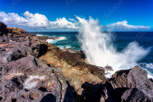 Le Souffleur, natural maritime geyser from West coast of Reunion Island - touristic area