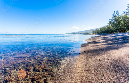 beach and sea, Saint-Leu, Reunion island 