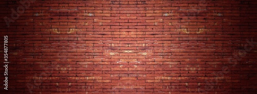 Old vintage retro style red bricks wall background and texture