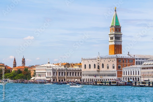 Venice - Doge's Palace and St Mark's Campanile from the water