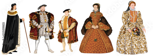 Tudor Dynasty - Crowned Kings & Queens of Tudor England -Henry VII, Henry VIII, Edward VI, Mary I, Elizabeth I