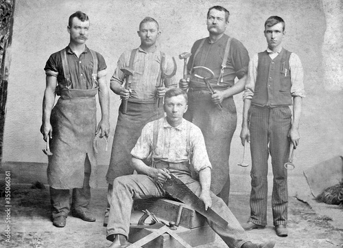 Antique Blacksmith and Carpenter 1885 Photo