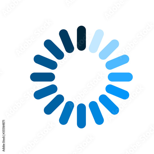 Circle loader. Wait load spinning circle preloader website template interface buffering waiting gif upload download, uploading indicator vector icon