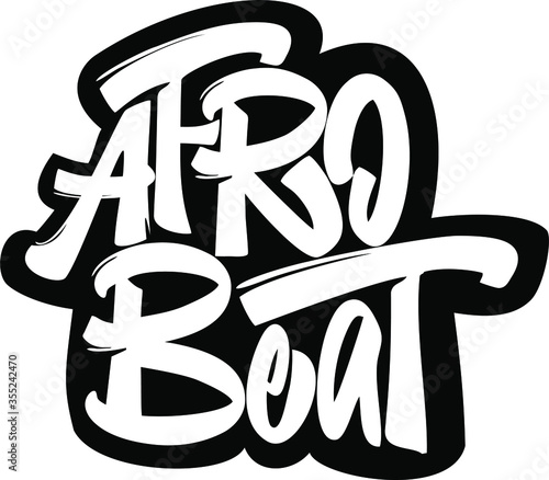Afro Beat isolated text. Hand lettering illustration made in modern grunge calligraphy style.