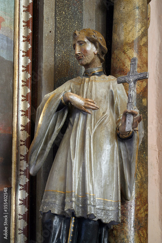 St. Aloysius Gonzaga statue at St. Michael's Altar at St. Nicholas Church in Gornji Miklous, Croatia
