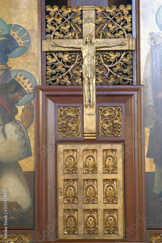 Tabernacle on the altar of Saint Florian in the parish church of Saint Nicholas in Jastrebarsko, Croatia