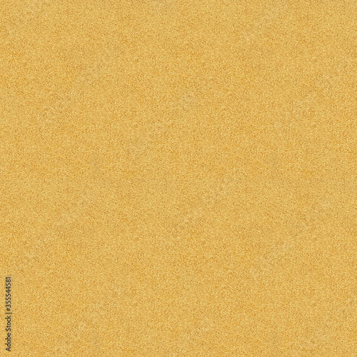 Seamless texture of light yellow sand on the sea coast. Square photo. Background for designer.