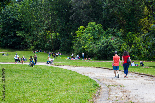 Naples, Italy - Capodimonte park, once known as “Royal Wood of Capodimonte”, with its 134 hectares is the biggest public park of Naples