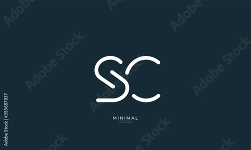 Alphabet letters icon logo SC