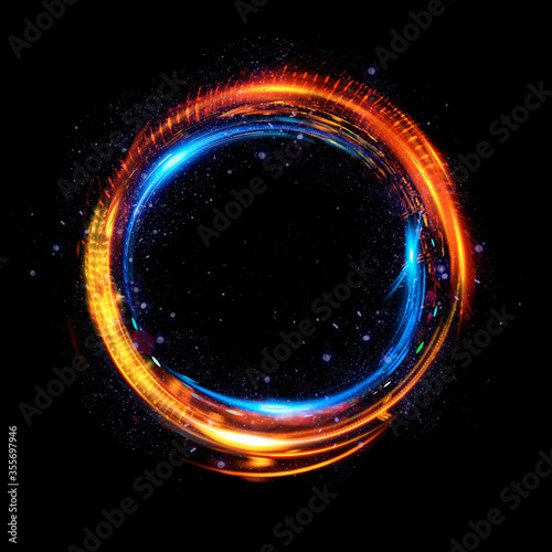 Abstract circle flare red and blue color