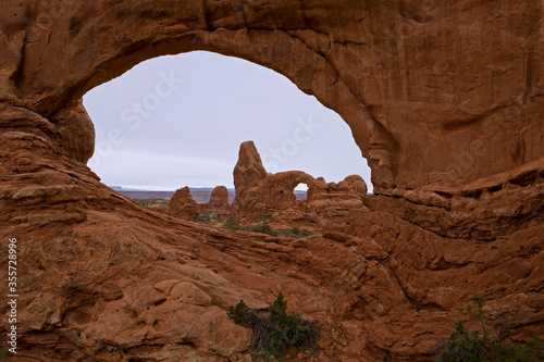 Turret Arch through North Window at Arches National Park