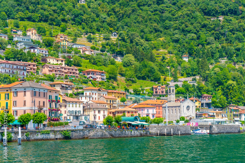 Argegno village and lake Como in Italy