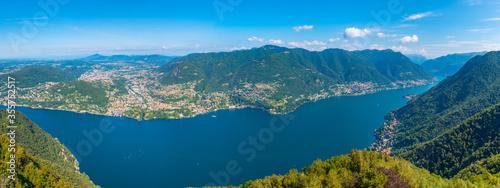 Aerial view of Lake como in Italy