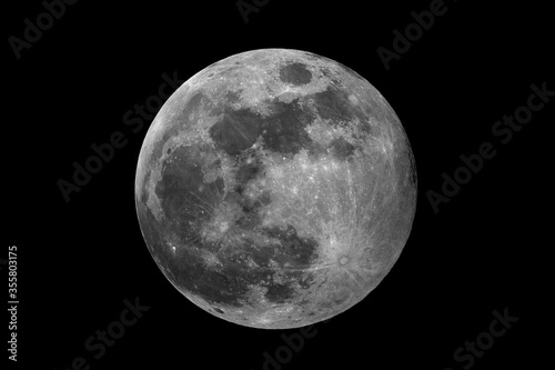 Penumbral lunar Eclipse June 2020 on full Moon, taken in the deep space.