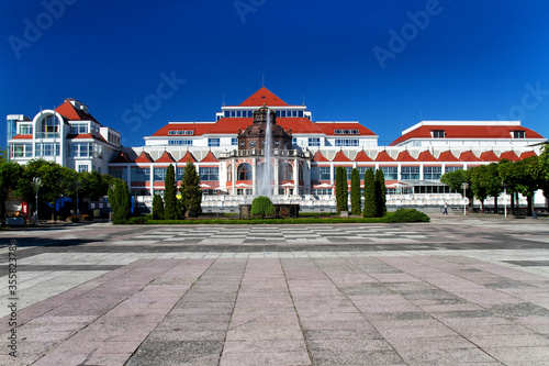 SOPOT, POLAND - JUNE 30: 5 stars Sofitel Grand Sopot, on June 30, 2011. Stylish hotel, built in 1927 in Art Noveau and neo-baroque style, remains one of the most recognizable landmarks of the resort.