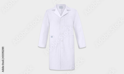 Laboratory coat clothing on a white background